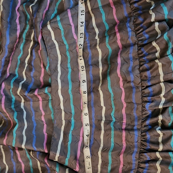 Vtg COLOURS 1980s Power Pastel Striped Drop Waist Skirt Bow Top Set - Picture 16 of 16